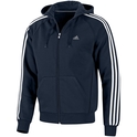 adidas Männer Essentials 3-Stripes Full-Zip Brushed Hoodie
