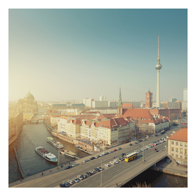 Aluminium Print - Wandbild Berlin am Morgen - Quadrat 1:1