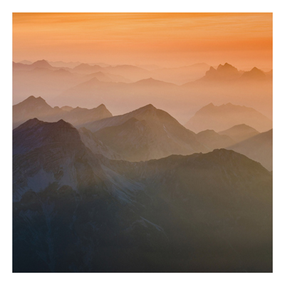 Aluminium Print - Wandbild Blick von der Zugspitze - Quadrat 1:1