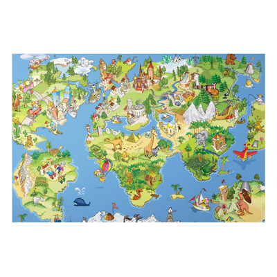 Aluminium Print - Wandbild Great and funny Worldmap - Quer 2:3