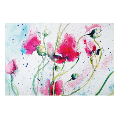 Aluminium Print - Wandbild Painted Poppies - Quer 2:3