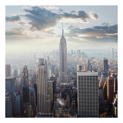 Aluminium Print - Wandbild Sonnenaufgang in New York - Quadrat 1:1