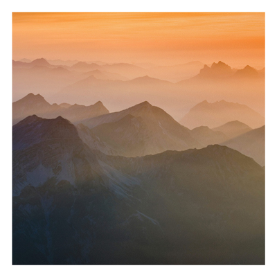 Forex Fine Art Print - Wandbild Blick von der Zugspitze - Quadrat 1:1
