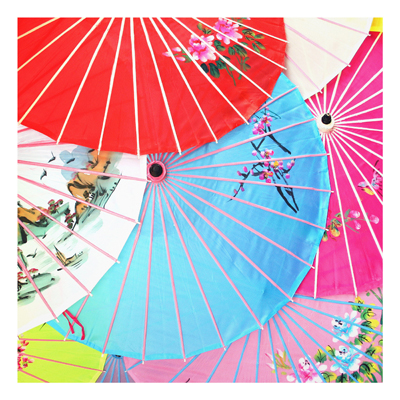 Forex Fine Art Print - Wandbild Chinese Parasols - Quadrat 1:1
