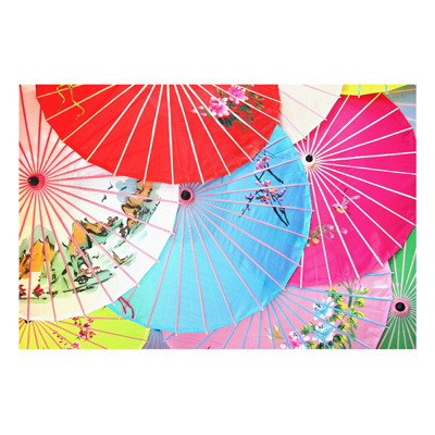 Forex Fine Art Print - Wandbild Chinese Parasols - Quer 2:3