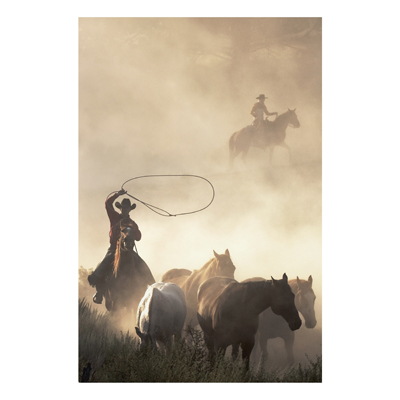 Forex Fine Art Print - Wandbild Cowboys - Hoch 3:2