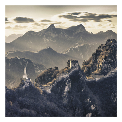 Forex Fine Art Print - Wandbild Die gro&szlig;e chinesische Mauer - Quadrat 1:1
