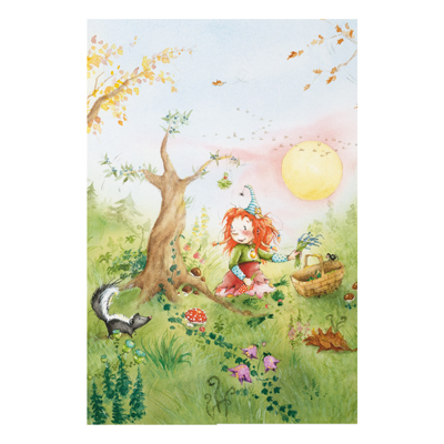 Forex Fine Art Print - Wandbild Frida sammelt Kr&auml;uter - Hoch 3:2