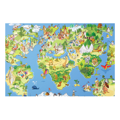 Forex Fine Art Print - Wandbild Great and funny Worldmap - Quer 2:3