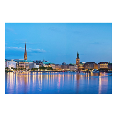 Forex Fine Art Print - Wandbild Hamburg Skyline - Quer 2:3