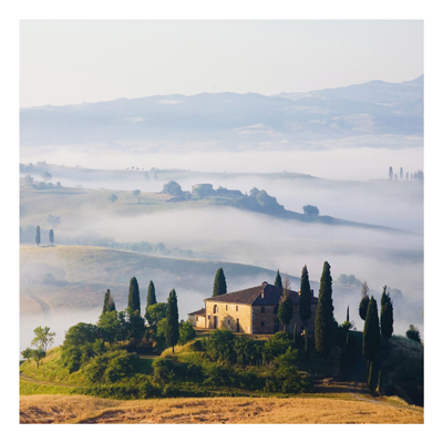 Forex Fine Art Print - Wandbild Landgut in der Toskana - Quadrat 1:1