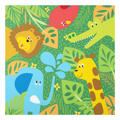 Forex Fine Art Print - Wandbild No.BP4 Zootiere - Quadrat 1:1