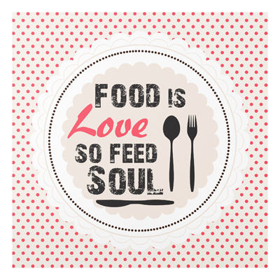 Forex Fine Art Print - Wandbild No.KA27 Food Is Love - Quadrat 1:1