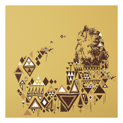 Forex Fine Art Print - Wandbild No.MW17 Indianische Eule - Quadrat 1:1