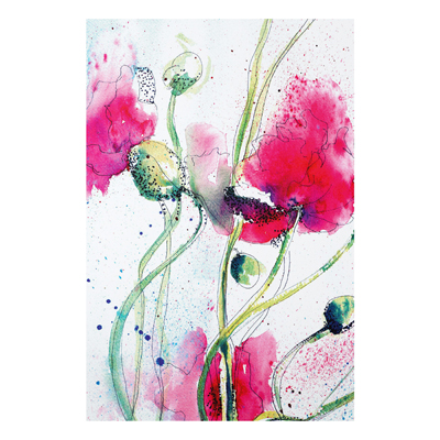 Forex Fine Art Print - Wandbild Painted Poppies - Hoch 3:2
