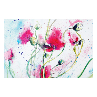 Forex Fine Art Print - Wandbild Painted Poppies - Quer 2:3
