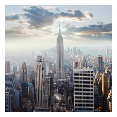 Forex Fine Art Print - Wandbild Sonnenaufgang in New York - Quadrat 1:1
