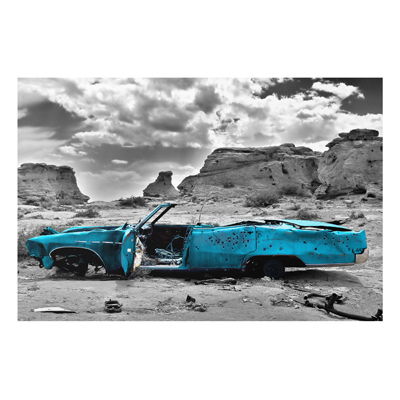 Forex Fine Art Print - Wandbild T&uuml;rkiser Cadillac - Quer 2:3