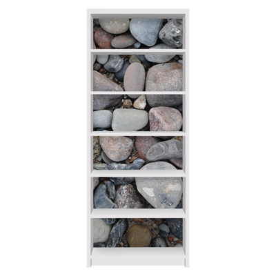 Möbelfolie für IKEA Billy Regal - Klebefolie Pebbles By The Sea